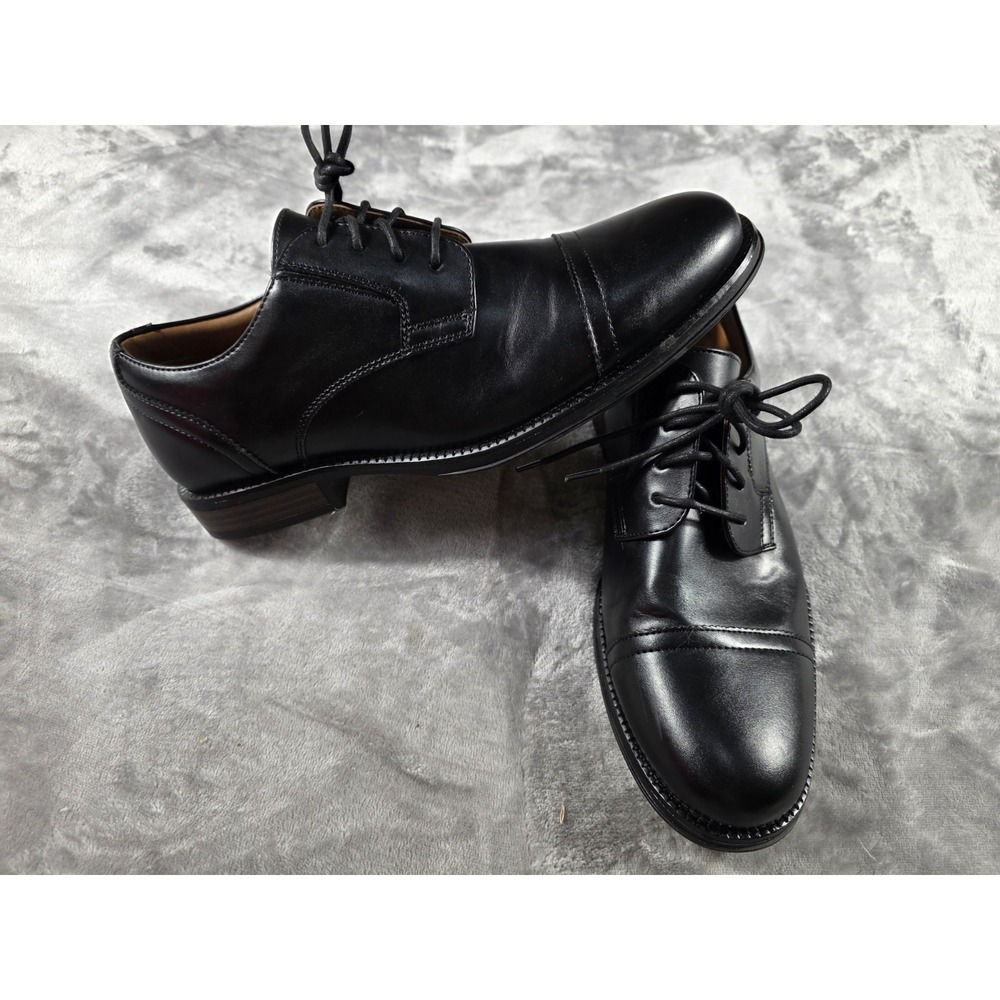 Dockers‎ Gordon Black Faux Leather Cap Toe Oxford Dress Shoes Men's 9 Wide
